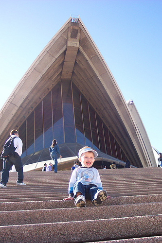 Hayden in front of Opera House Sydney Australia