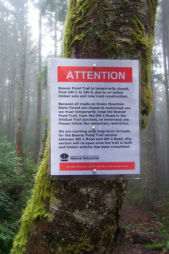 Beaver Pond Trail Warning