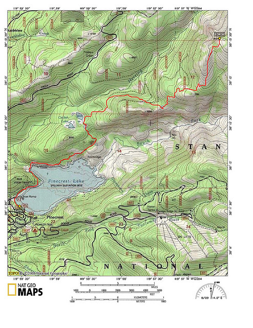 Pinecrest Peak Map