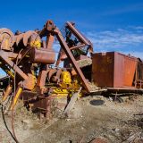 Some logging equipment that was caught in the eruption