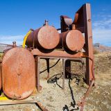 Some logging equipment that was caught in the eruption