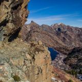 You can see how the trail was blasted into the ledge in this shot