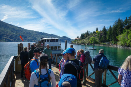 Boarding the Lady of the Lake at Fields Point
